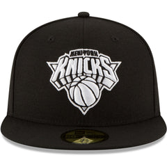 New Era - New York Knicks Black & White Logo 59FIFTY Fitted Hat - Black