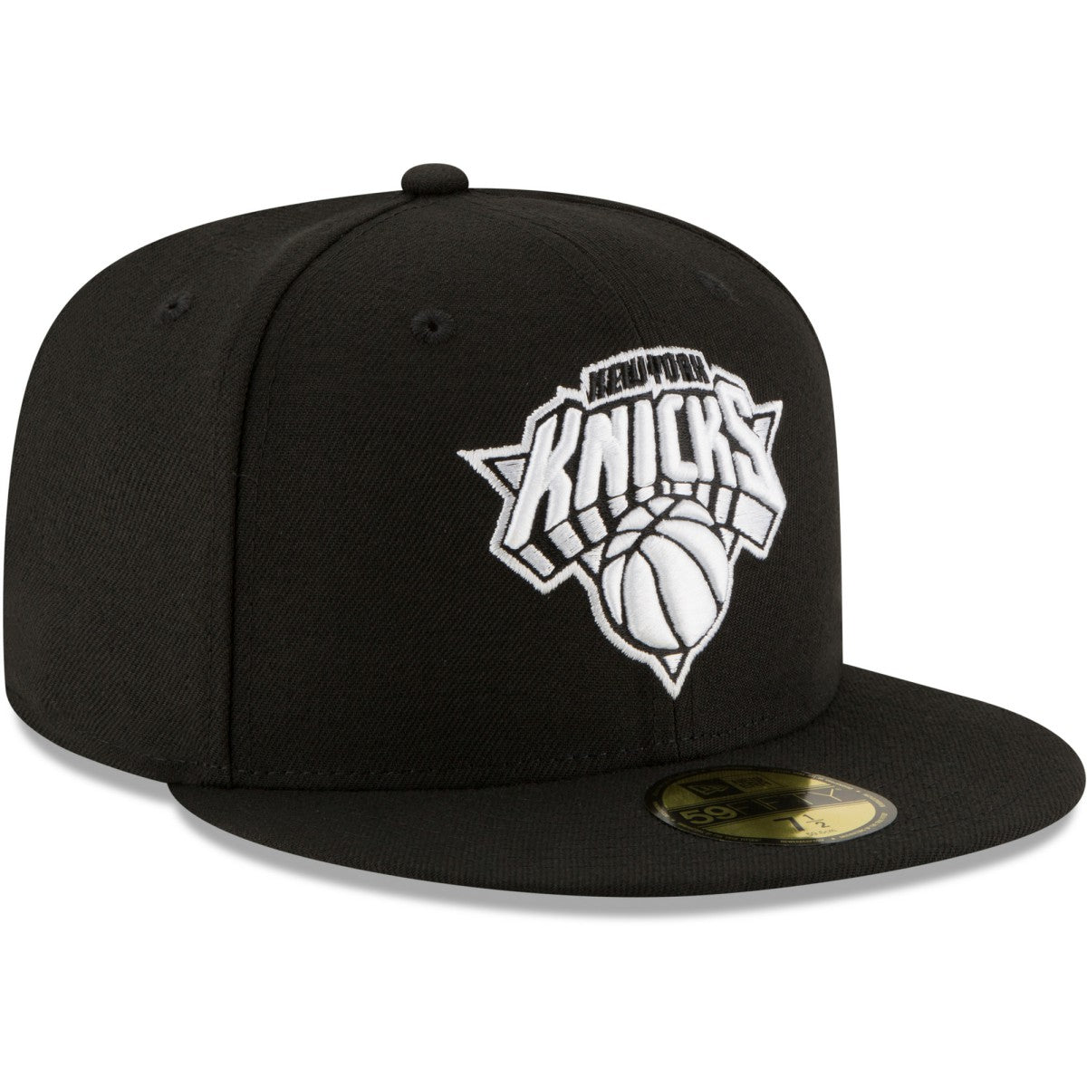 New Era - New York Knicks Black & White Logo 59FIFTY Fitted Hat - Black