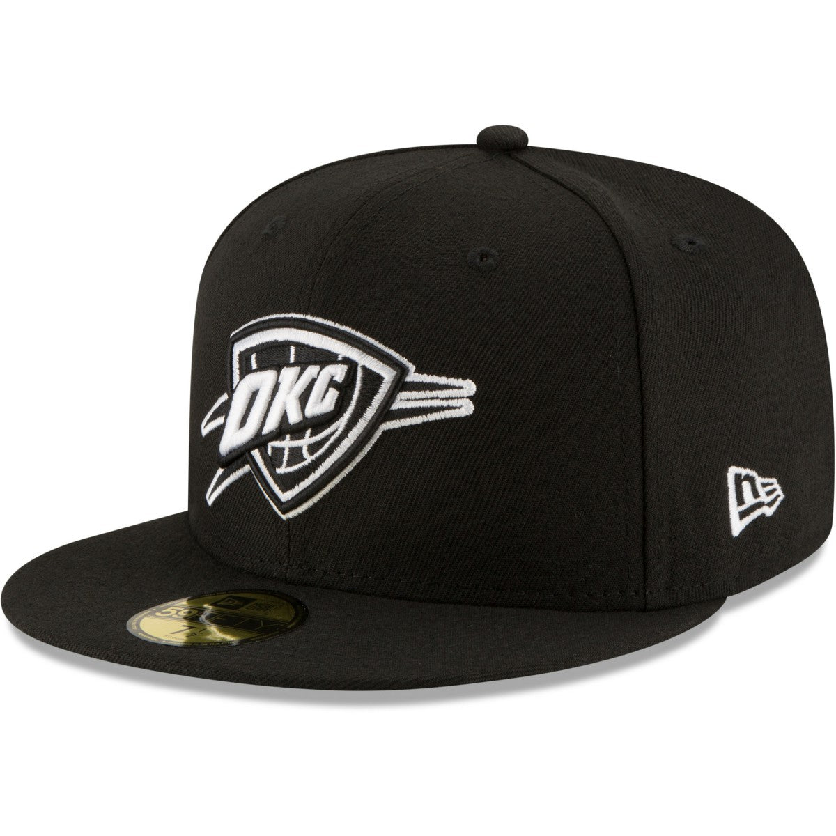 New Era - Oklahoma City Thunder Black & White Logo 59FIFTY Fitted Hat - Black