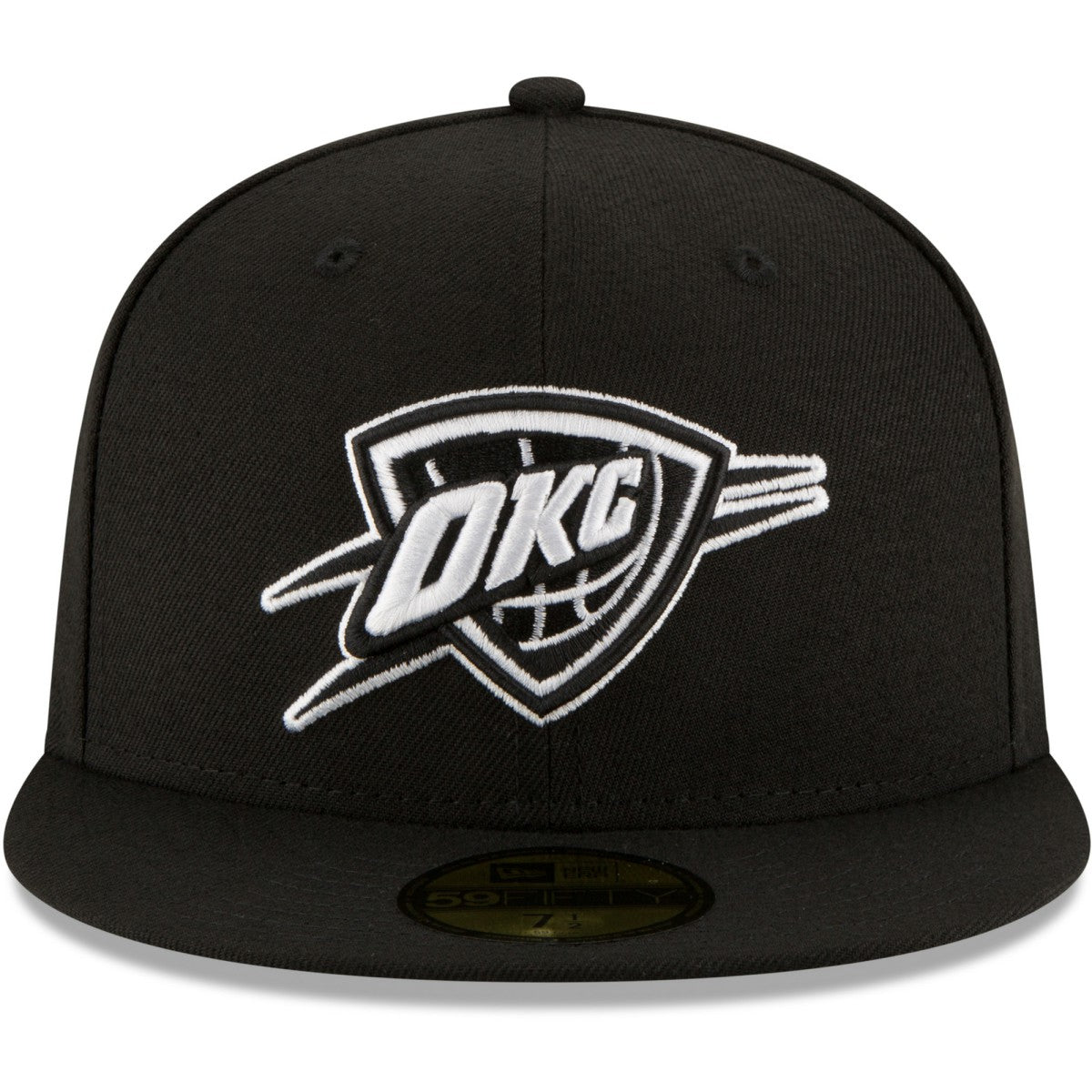 New Era - Oklahoma City Thunder Black & White Logo 59FIFTY Fitted Hat - Black