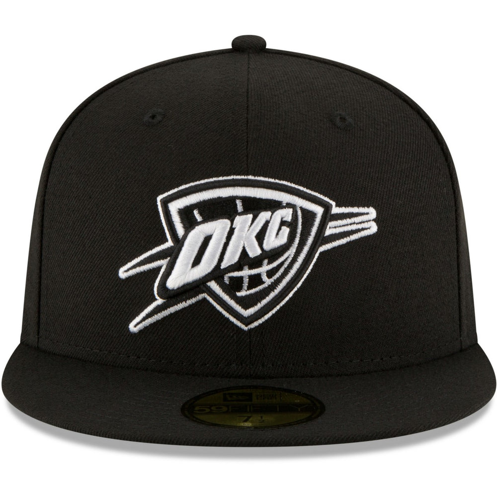 New Era - Oklahoma City Thunder Black & White Logo 59FIFTY Fitted Hat - Black
