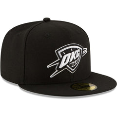 New Era - Oklahoma City Thunder Black & White Logo 59FIFTY Fitted Hat - Black