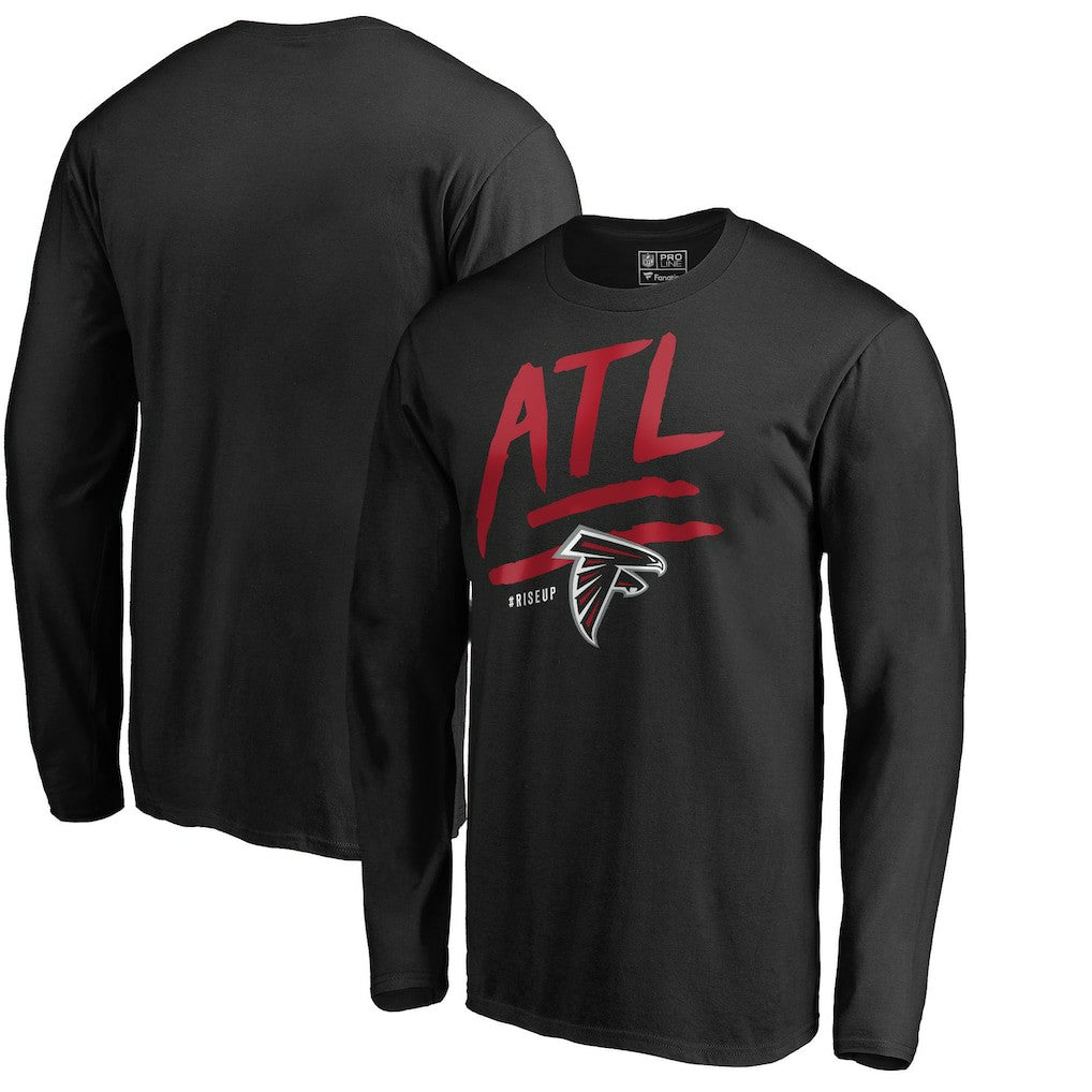 Atlanta Falcons Rise Up Long Sleeve T-Shirt Black - NFL