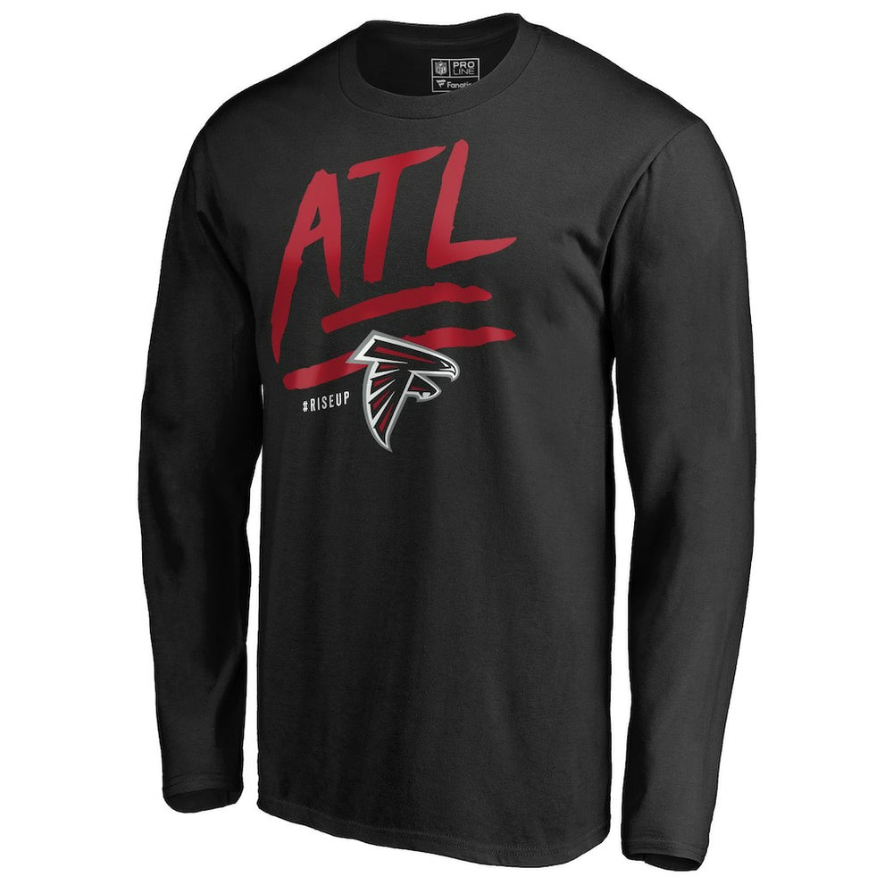 Atlanta Falcons Rise Up Long Sleeve T-Shirt Black - NFL