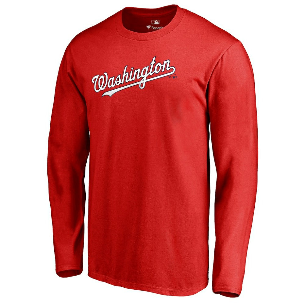 Washington Nationals Team Wordmark Long Sleeve T-Shirt Near Me