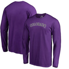 Colorado Rockies Team Wordmark Long Sleeve T-Shirt On Sale