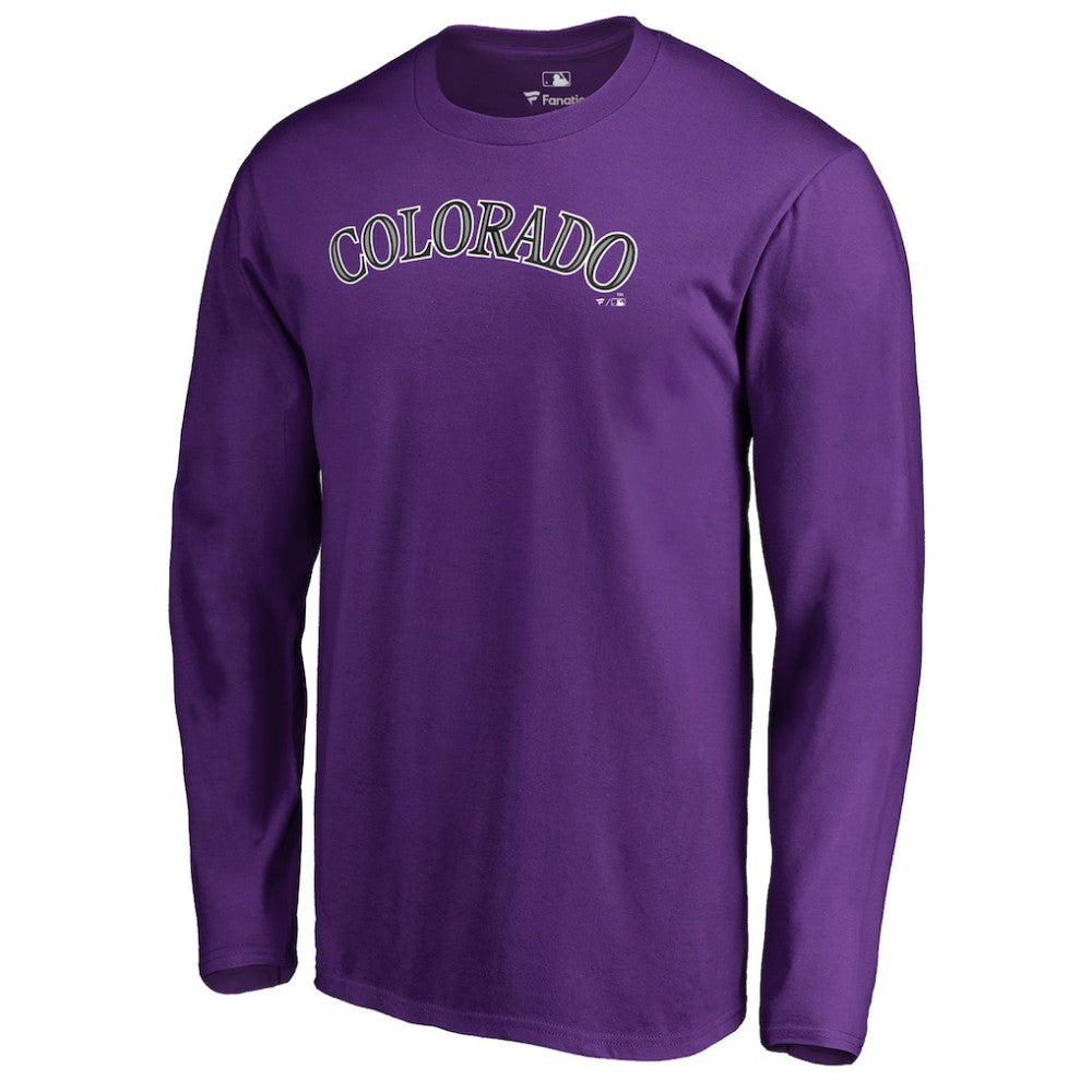 Colorado Rockies Team Wordmark Long Sleeve T-Shirt On Sale