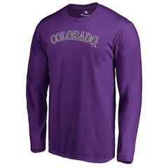 Colorado Rockies Team Wordmark Long Sleeve T-Shirt On Sale