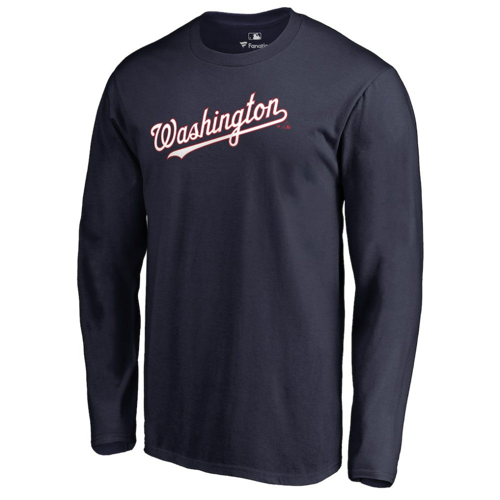 Washington Nationals Team Wordmark Long Sleeve T-Shirt On Sale