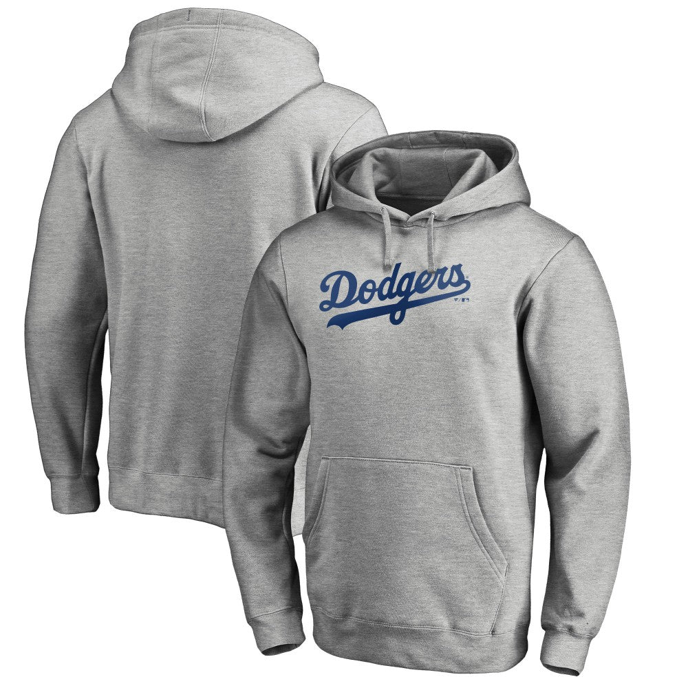 Los Angeles Dodgers Official Wordmark Fitted Pullover Hoodie Lifestyle
