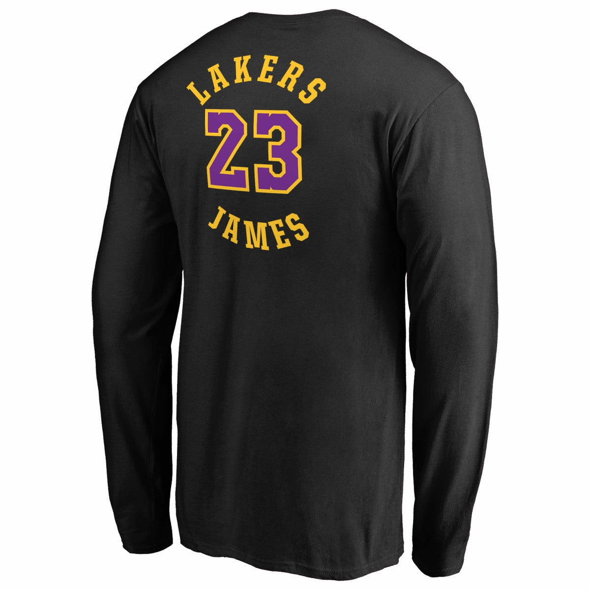NBA - LeBron James Los Angeles Lakers Round About Name & Number Long Sleeve T-Shirt - Black