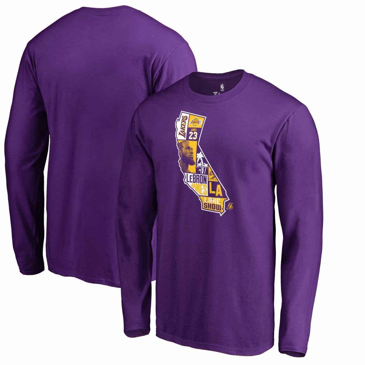 NBA - LeBron James Los Angeles Lakers Player State Long Sleeve T-Shirt - Purple