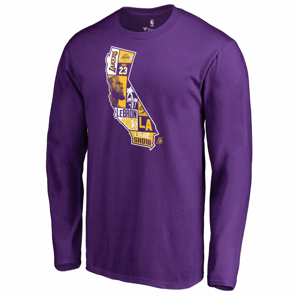 NBA - LeBron James Los Angeles Lakers Player State Long Sleeve T-Shirt - Purple