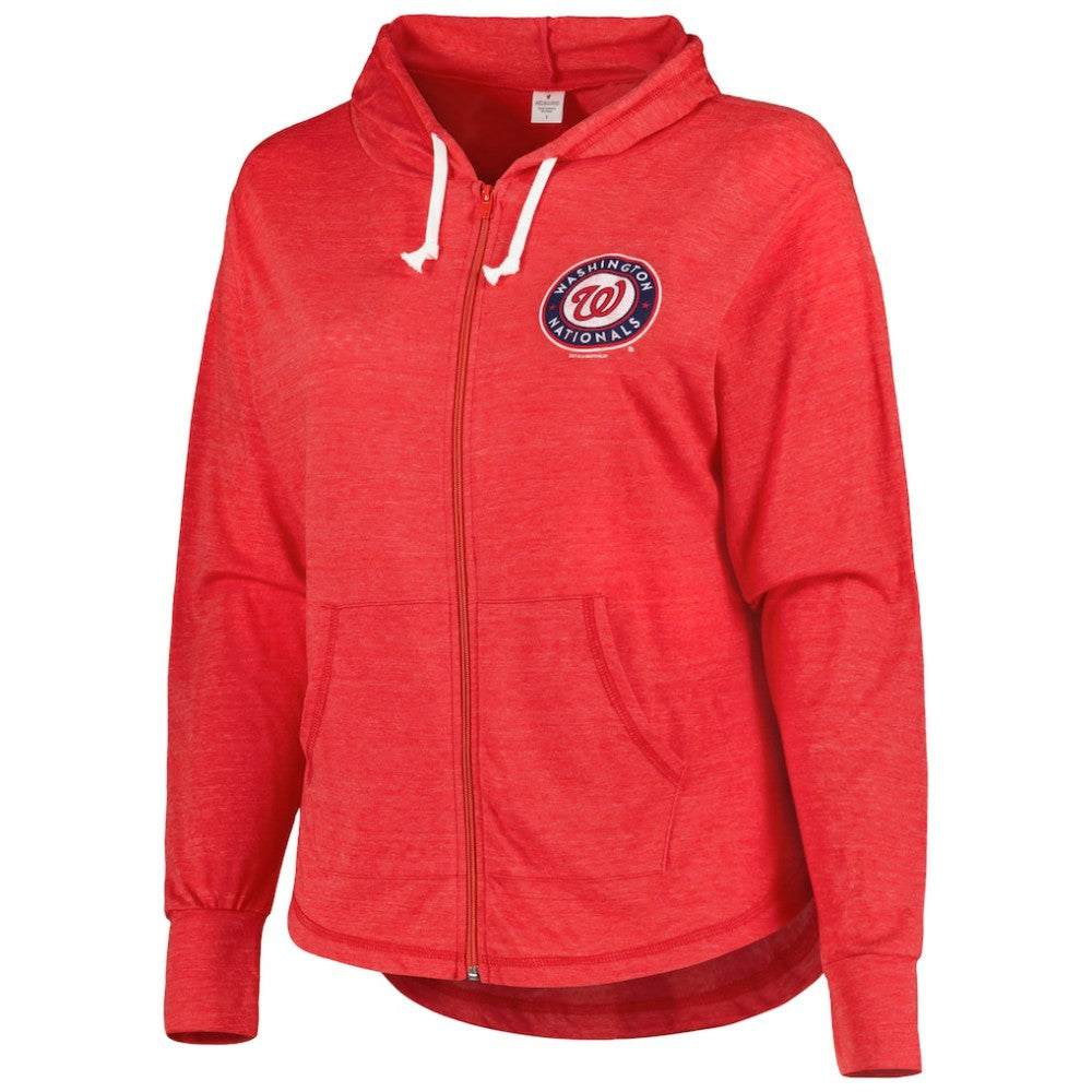 Washington Nationals Soft as a Grape Women's Plus Size Full-Zip Lightweight Hoodie Top Clearance