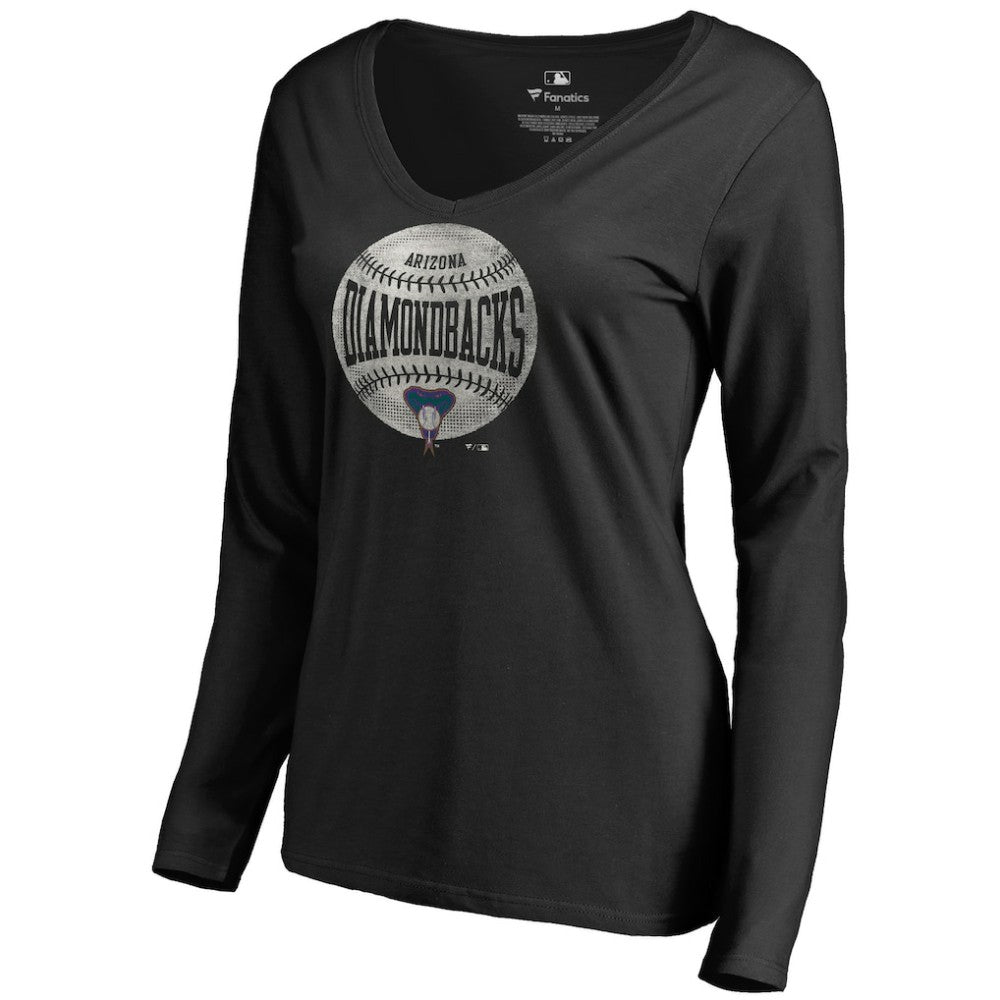 Arizona Diamondbacks Women's Cooperstown Collection Slider Long Sleeve V-Neck T-Shirt Sale