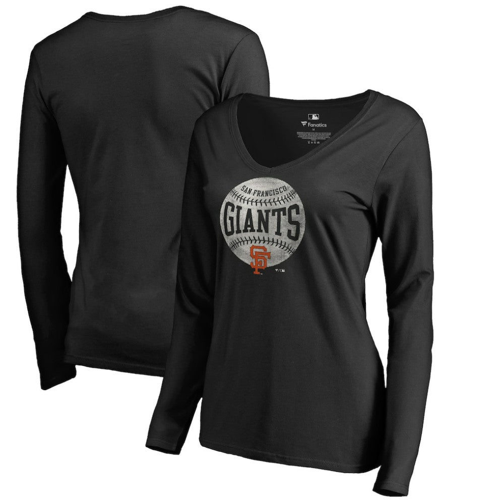 San Francisco Giants Women's Cooperstown Collection Slider Long Sleeve V-Neck T-Shirt Lifestyle