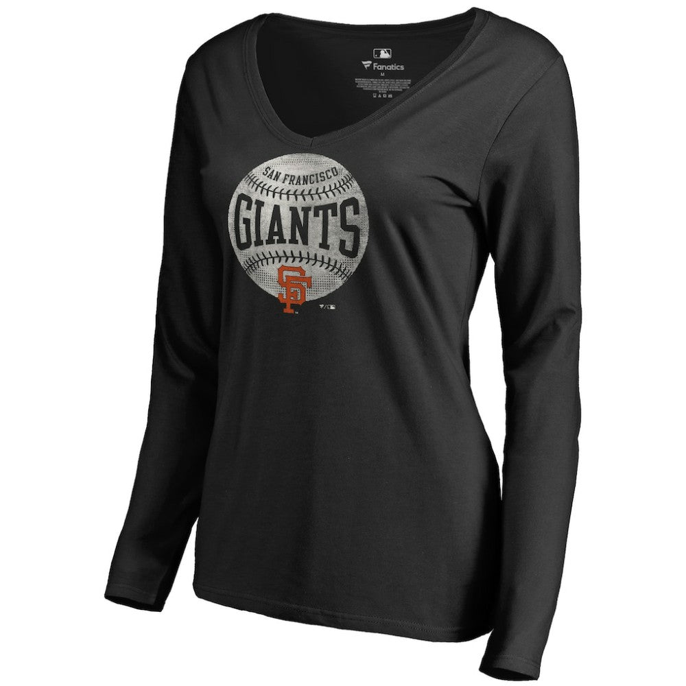 San Francisco Giants Women's Cooperstown Collection Slider Long Sleeve V-Neck T-Shirt Lifestyle