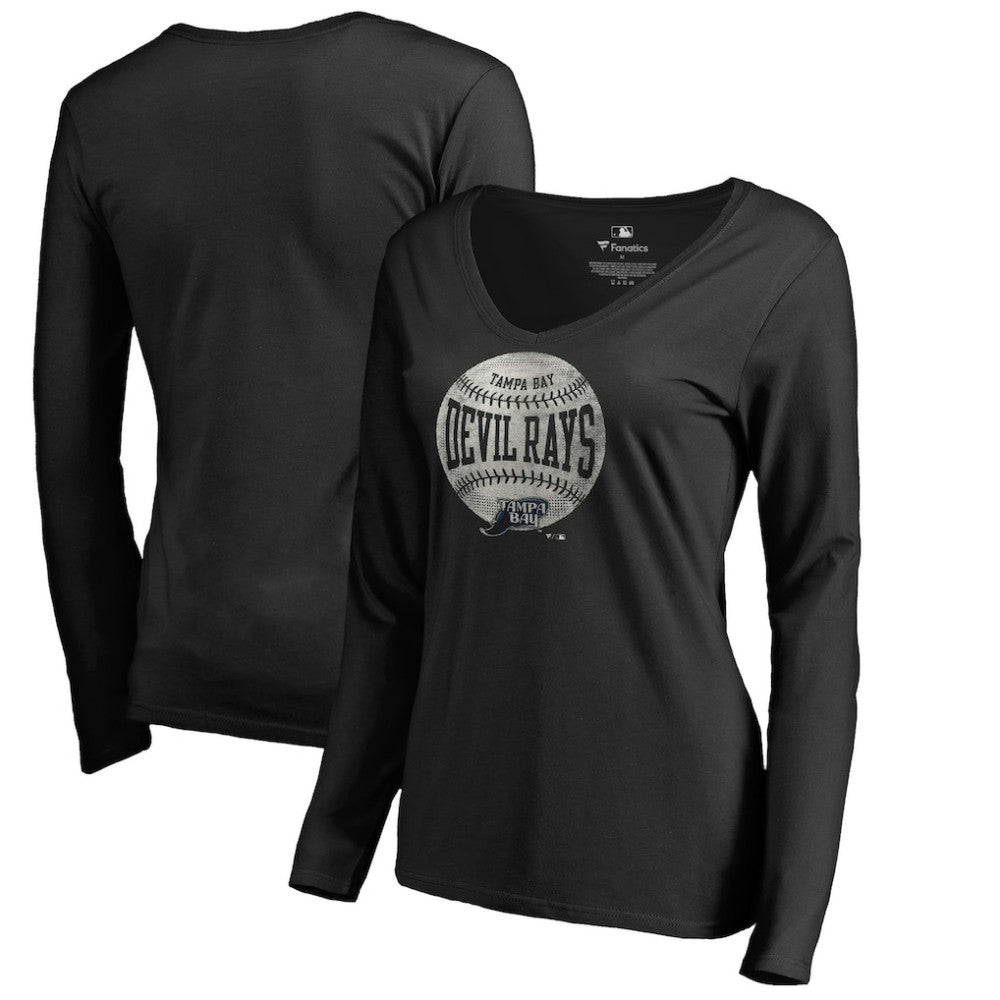 Tampa Bay Rays Women's Cooperstown Collection Slider Long Sleeve V-Neck T-Shirt for sale