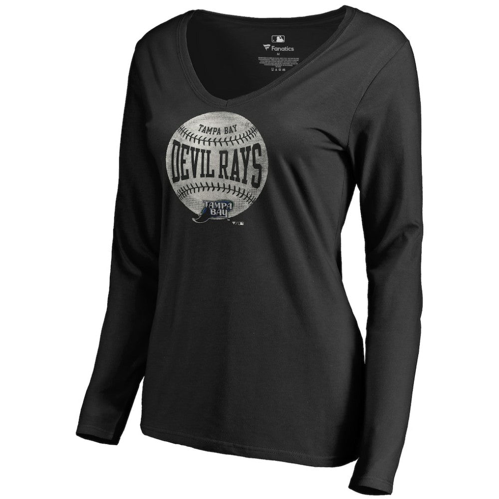 Tampa Bay Rays Women's Cooperstown Collection Slider Long Sleeve V-Neck T-Shirt for sale