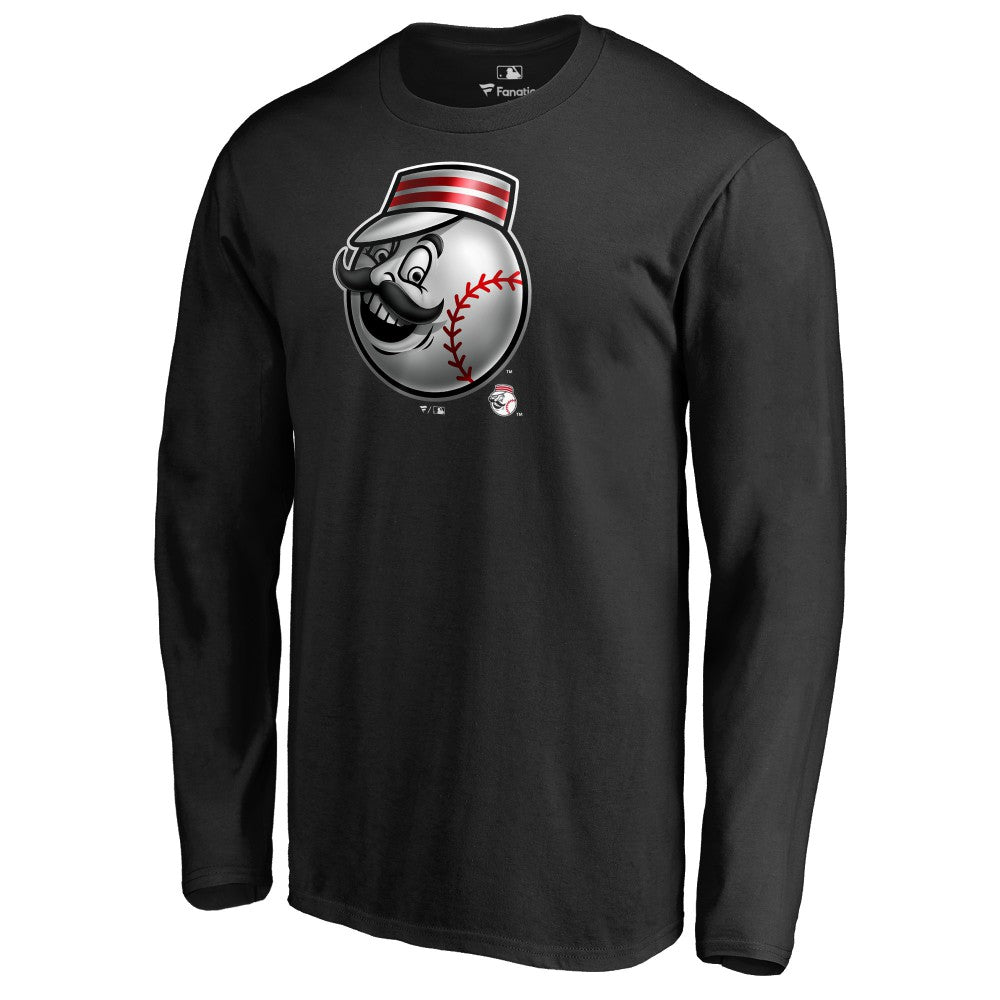 Cincinnati Reds Midnight Mascot Long Sleeve T-Shirt for sale