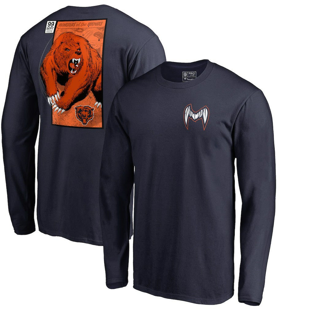 Chicago Bears Midway Monster Long Sleeve T-Shirt Navy - NFL