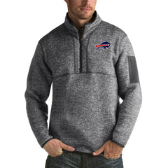 Buffalo Bills Antigua Fortune Big & Tall Quarter-Zip Pullover Jacket Charcoal - NFL