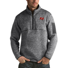 Tampa Bay Buccaneers Antigua Fortune Big & Tall Quarter-Zip Pullover Jacket Charcoal - NFL