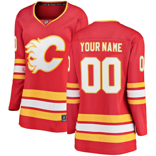 Calgary Flames Fanatics Women's Home Breakaway Custom Jersey - Red | NHL Jerseys