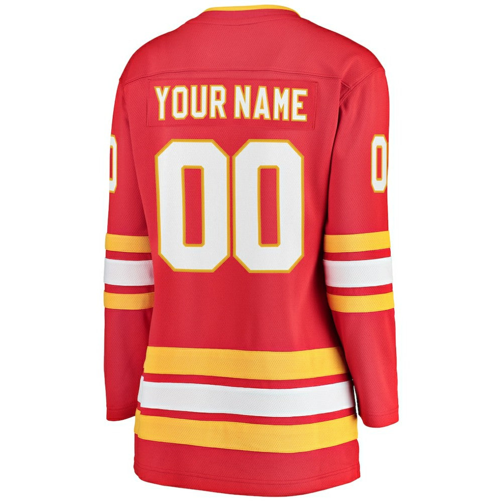 Calgary Flames - Fanatics Women's Home Breakaway Custom Jersey Red