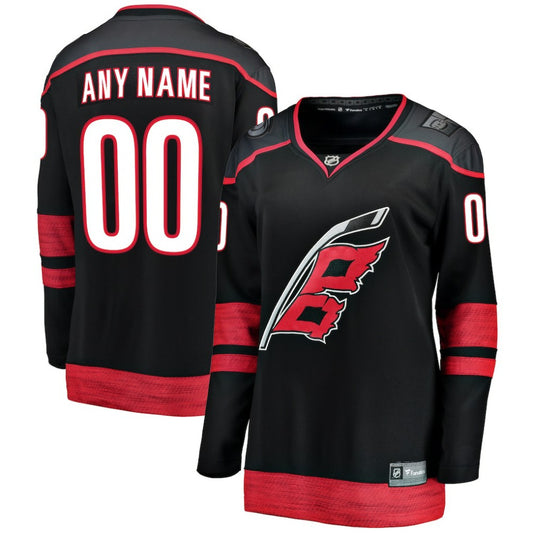 Carolina Hurricanes Fanatics Women's Home Breakaway Custom Jersey - Black | NHL Jerseys