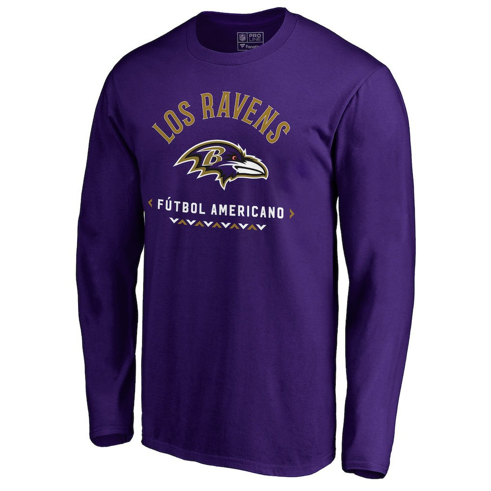 Baltimore Ravens Futbol Americano Long Sleeve T-Shirt Purple - NFL