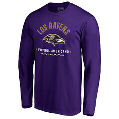 Baltimore Ravens Futbol Americano Long Sleeve T-Shirt Purple - NFL