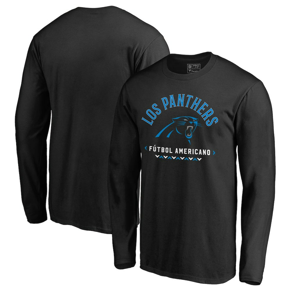 Carolina Panthers Futbol Americano Long Sleeve T-Shirt Black - NFL