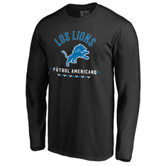 Detroit Lions Futbol Americano Long Sleeve T-Shirt Black - NFL