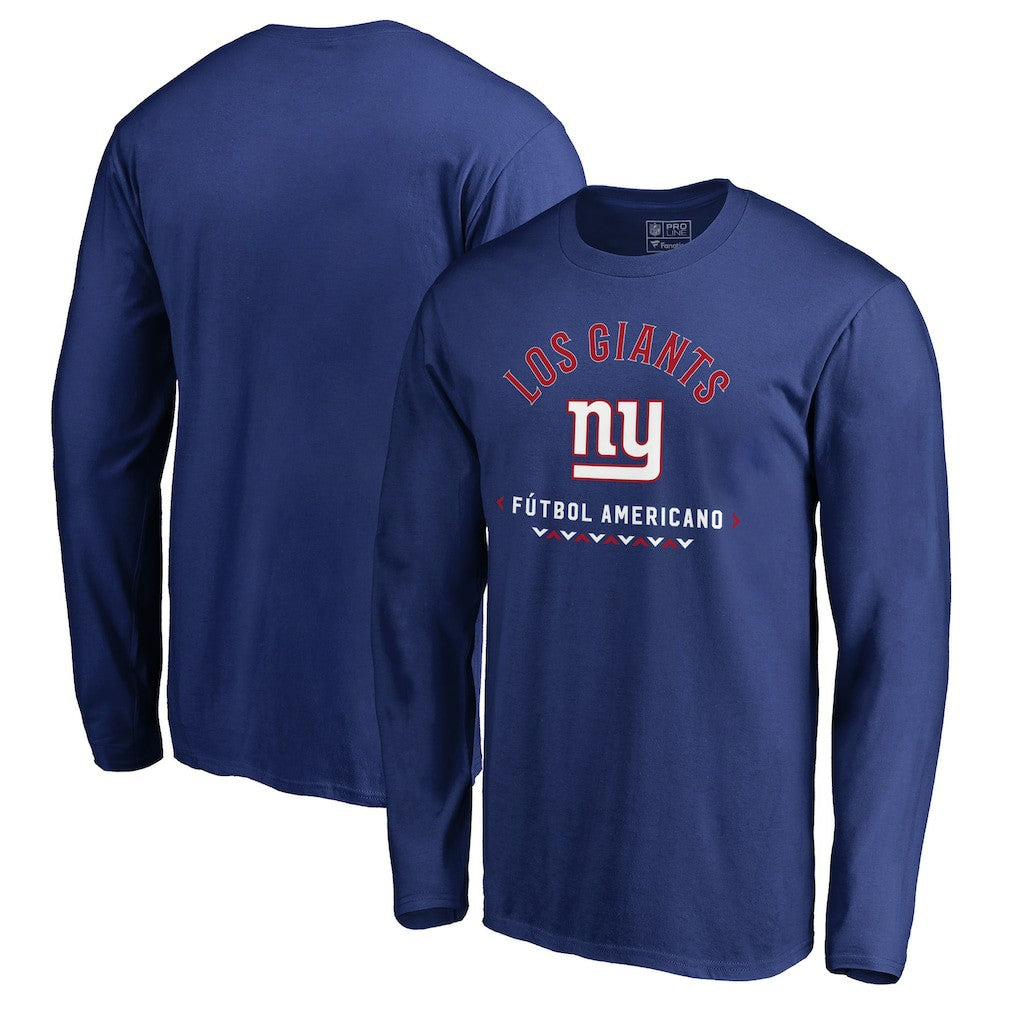 New York Giants Futbol Americano Long Sleeve T-Shirt Royal - NFL