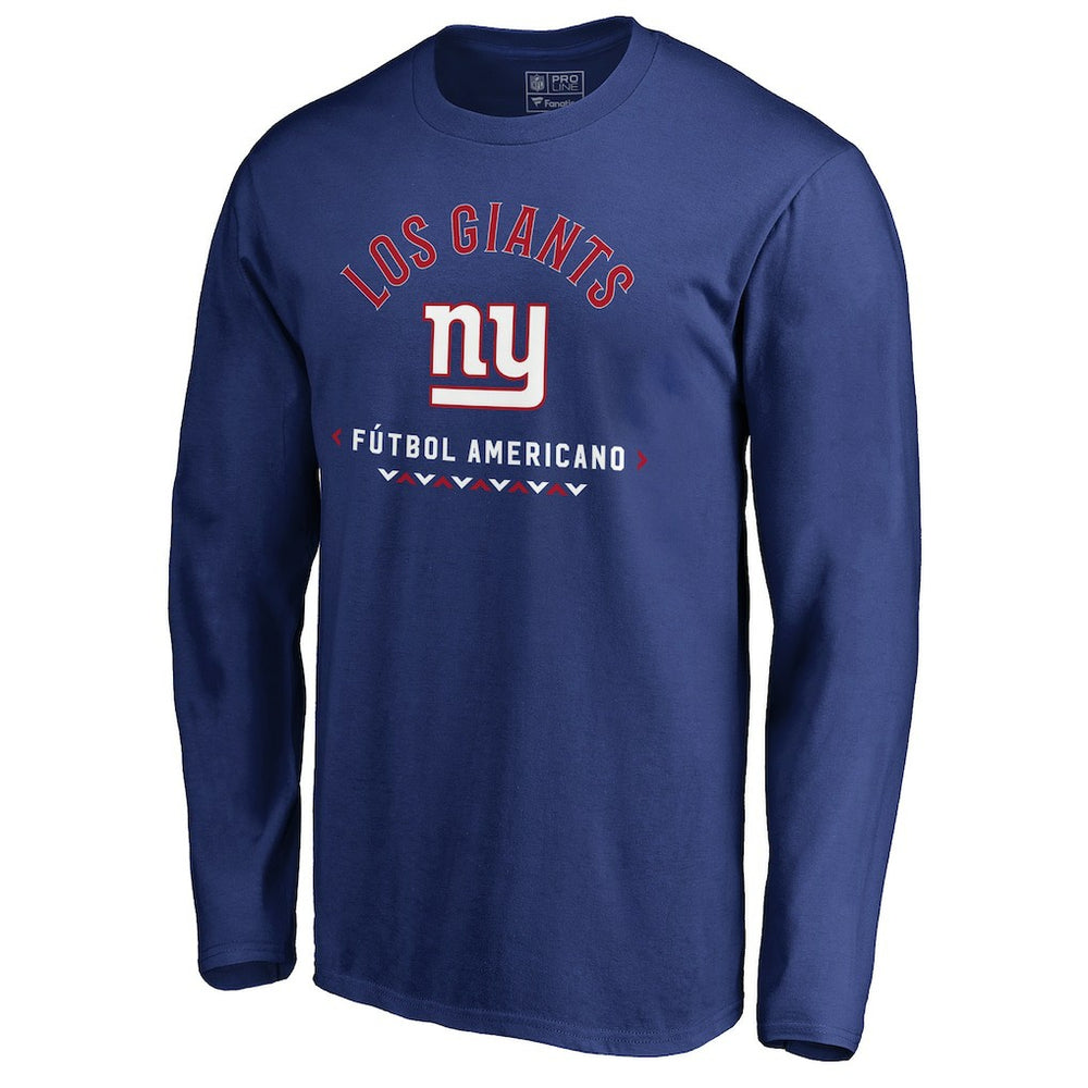 New York Giants Futbol Americano Long Sleeve T-Shirt Royal - NFL
