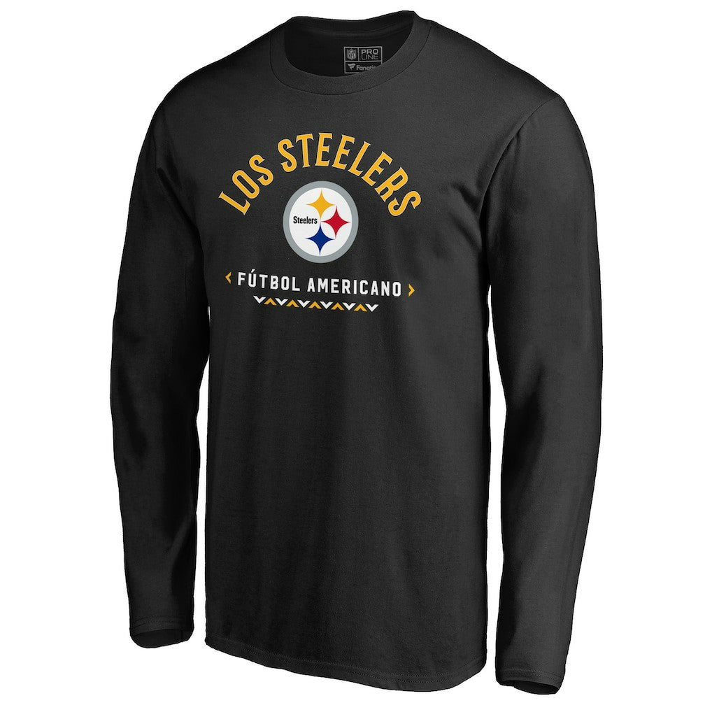 Pittsburgh Steelers Futbol Americano Long Sleeve T-Shirt Black - NFL
