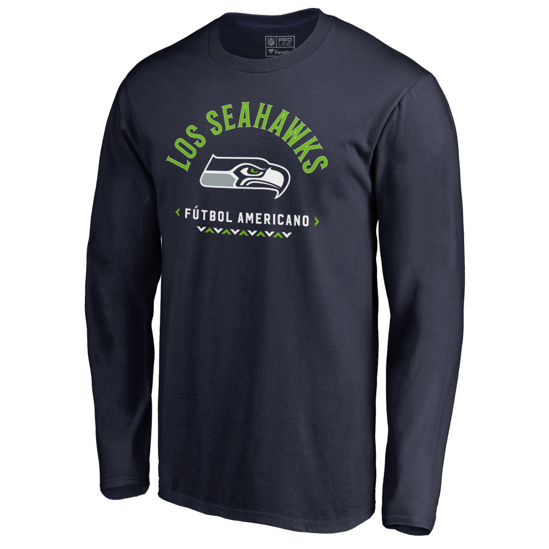 Seattle Seahawks Futbol Americano Long Sleeve T-Shirt College Navy - NFL
