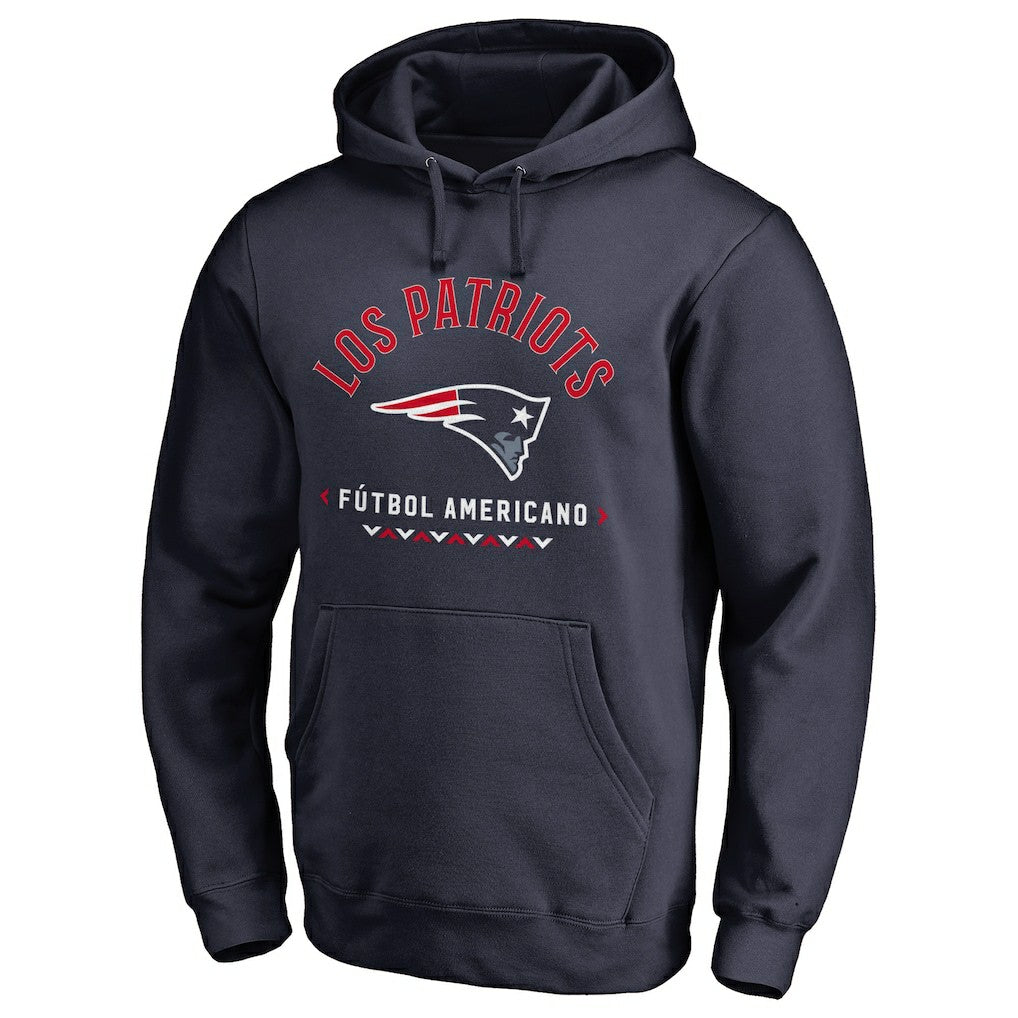 New England Patriots Futbol Americano Pullover Hoodie Navy - NFL