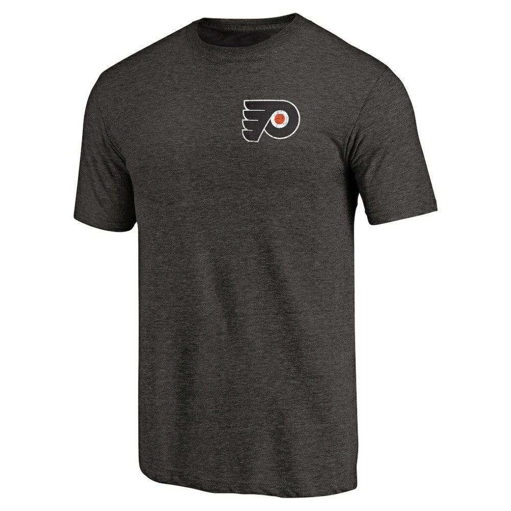 Philadelphia Flyers - Primary Logo Left Chest Distressed Tri-Blend T-Shirt Black