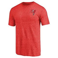 Tampa Bay Buccaneers Primary Logo Left Chest Distressed Tri-Blend T-Shirt Heathered Red - NFL