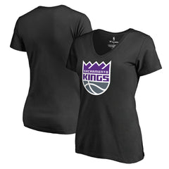 NBA - Sacramento Kings Women's Primary Logo V-Neck T-Shirt - Black