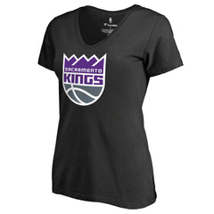 NBA - Sacramento Kings Women's Primary Logo V-Neck T-Shirt - Black