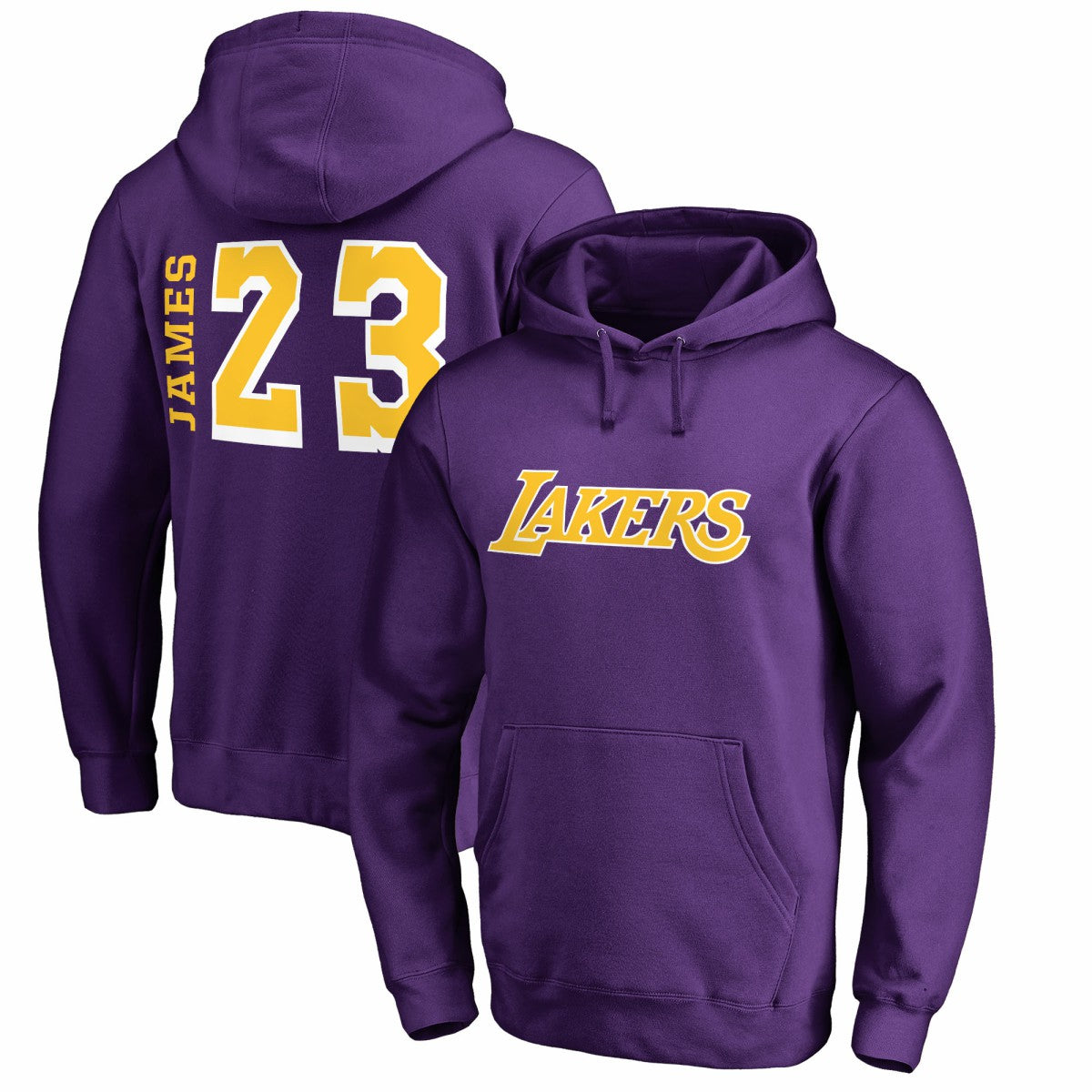 NBA - LeBron James Los Angeles Lakers Sidesweep Name & Number Pullover Hoodie - Purple
