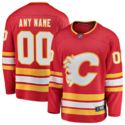 Calgary Flames Fanatics Home Breakaway Custom Jersey - Red | NHL Jerseys