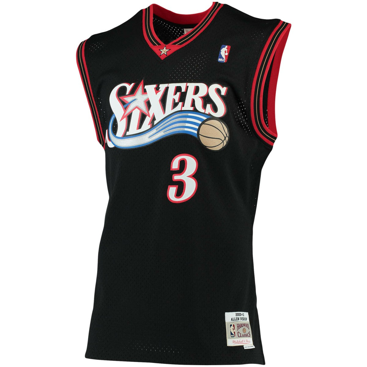 Mitchell & Ness - Allen Iverson Philadelphia 76ers 2000/01 Big & Tall Hardwood Classics Swingman Jersey - Black