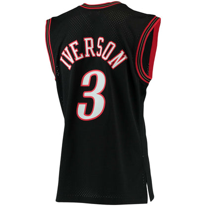 Allen Iverson Philadelphia 76ers 2000/01 Big & Tall Hardwood Classics Swingman Jersey - Black | NBA Jerseys