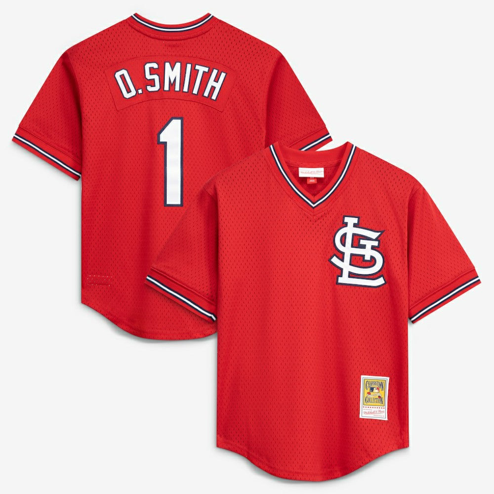 Ozzie Smith St. Louis Cardinals Mitchell & Ness Youth Cooperstown Collection Mesh Batting Practice Jersey - Navy | MLB Jerseys