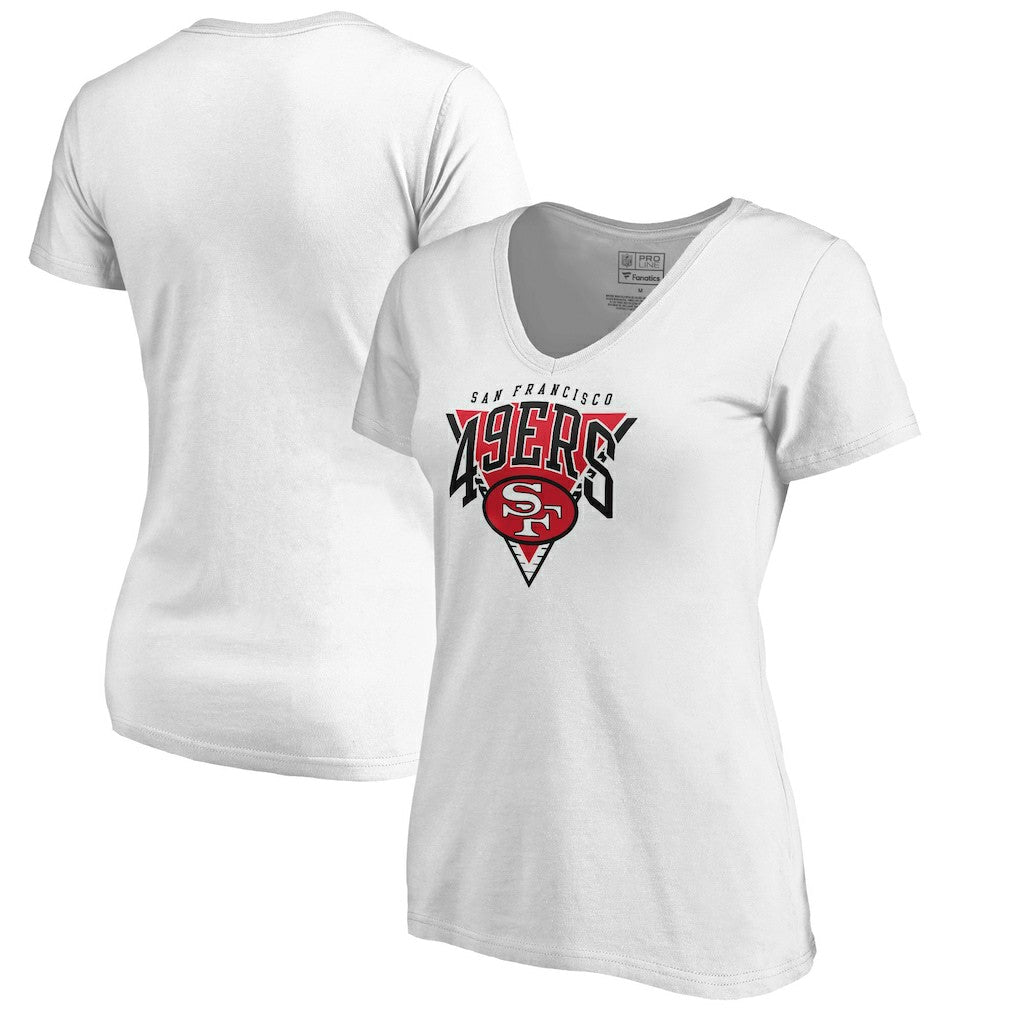 San Francisco 49ers Women's Frontline V-Neck T-Shirt White - NFL