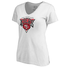 San Francisco 49ers Women's Frontline V-Neck T-Shirt White - NFL